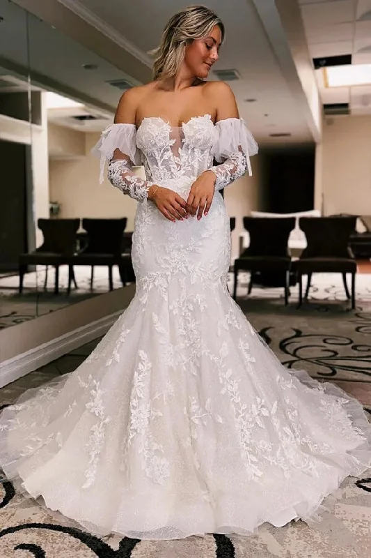 Seasonal Picks Roycebridal Tulle Mermaid Lace Wedding Dresses With Court Train, Bridal Gown, MW1011 Seasonal Picks Roycebridal Tulle Mermaid Lace Wedding Dresses With Court Train, Bridal Gown, MW1011