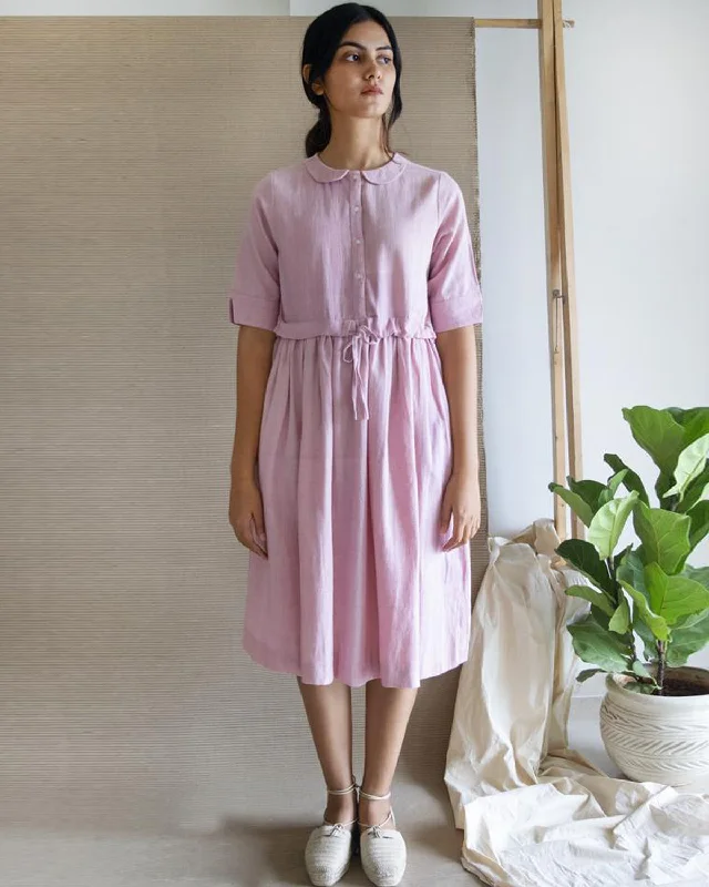 Athleisure Wear Pink Peter Pan Dress