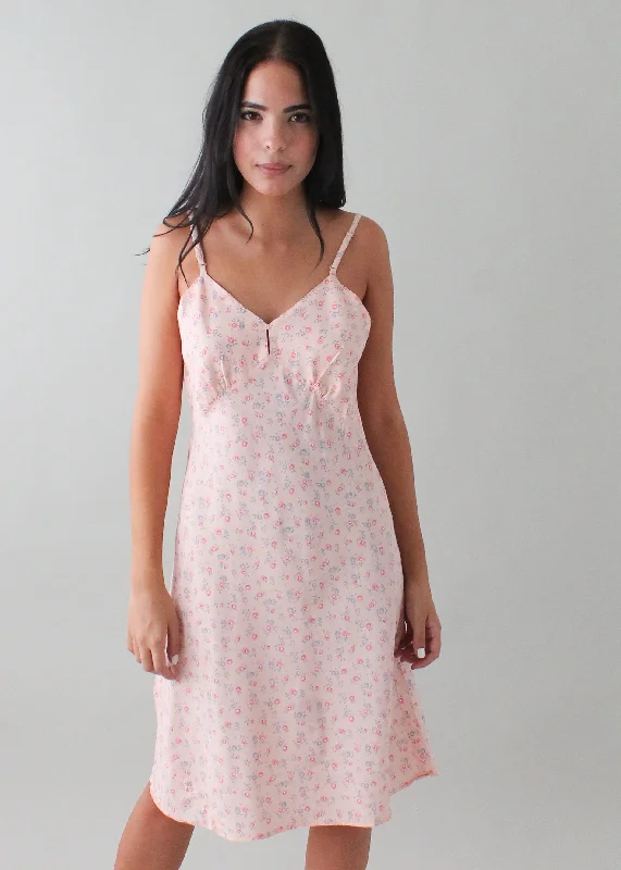 Trendy And Individual Women's Fashion Vintage 1940s Floral Rayon Slip Dress