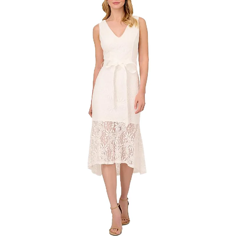 Clothing Brands Adrianna Papell Womens Midi Lace Midi Dress