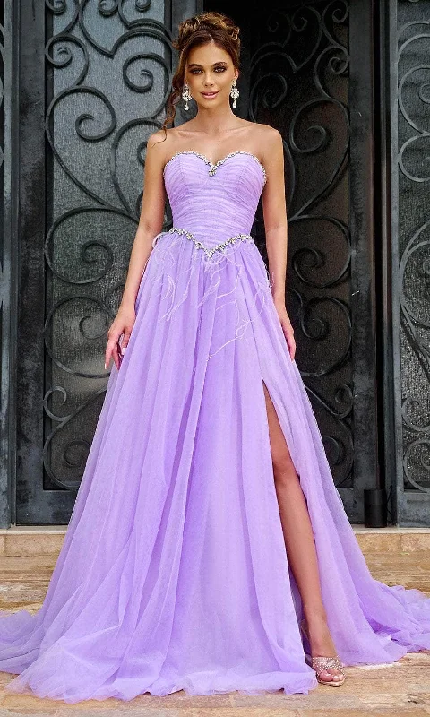 Chic Wardrobe Essentials Portia and Scarlett PS24632 - Beaded Trim Strapless Prom Gown