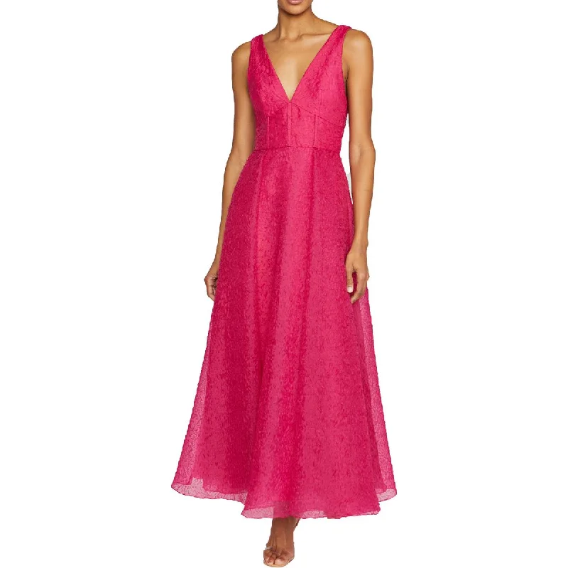 Crazy Price Slashing ML Monique Lhuillier Womens Pleated Tea Length Midi Dress