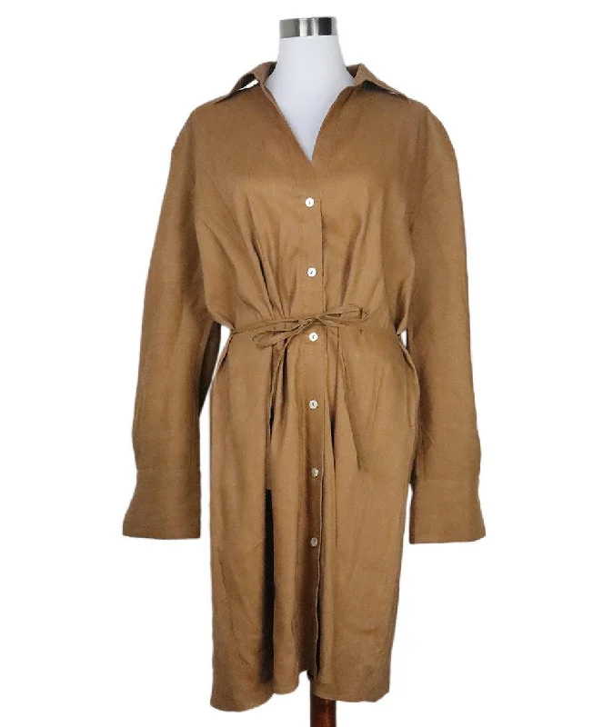 Winter Wardrobe Clearance Vince Brown Linen Dress sz 12