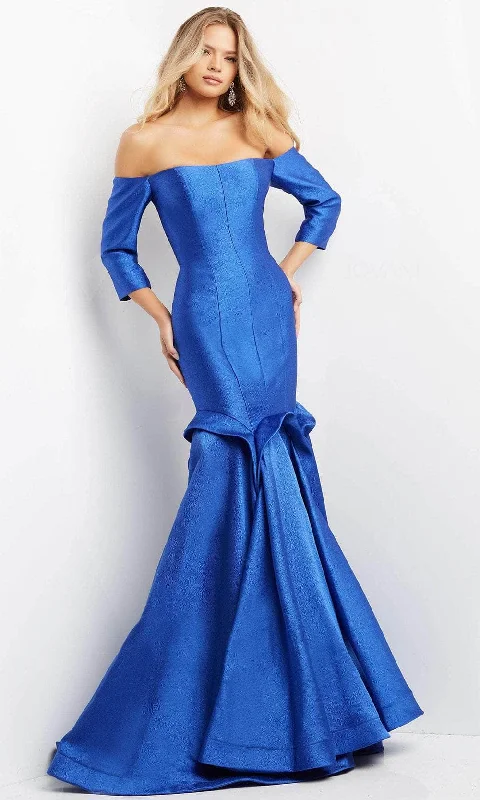 Women's Clothes Jovani 03666 - Off Shoulder Trumpet Evening Gown