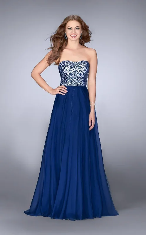 Casual Fashion La Femme Gigi - 24561 Strapless Beaded Top Chiffon Prom Gown