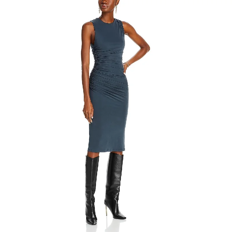 Premium Style Alice and Olivia Womens Ruched Midi Midi Dress