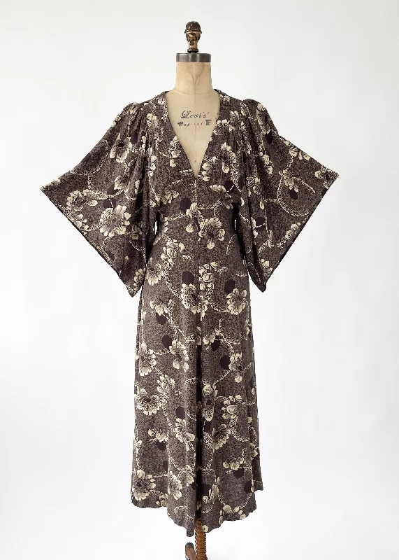 Best Sellers 1970s Biba Floral Flutter Sleeve Dress
