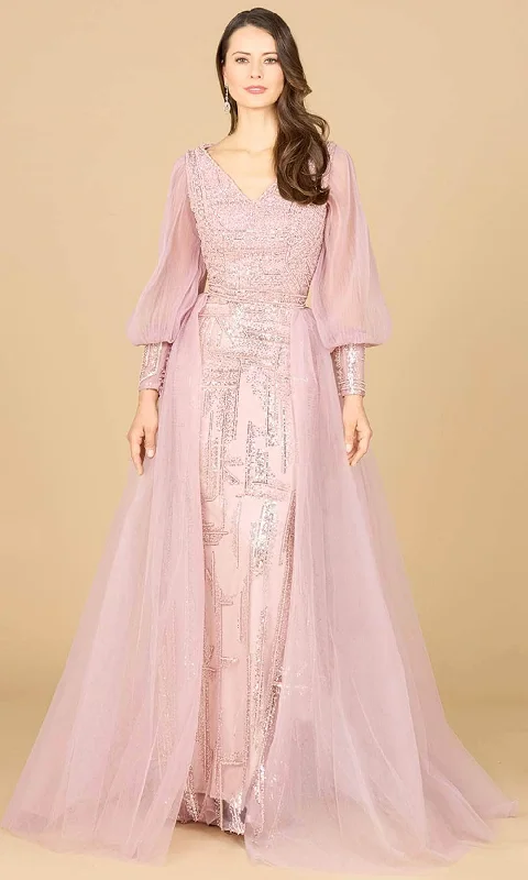 Budget-Friendly Fashion Lara Dresses 29158 - V-Neck Long Sleeve Evening Gown