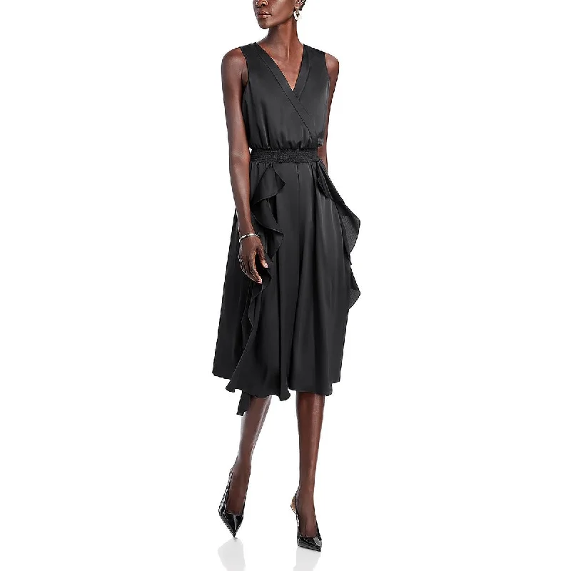 Discover Now Karl Lagerfeld Paris Womens Below Knee Surplice Midi Dress