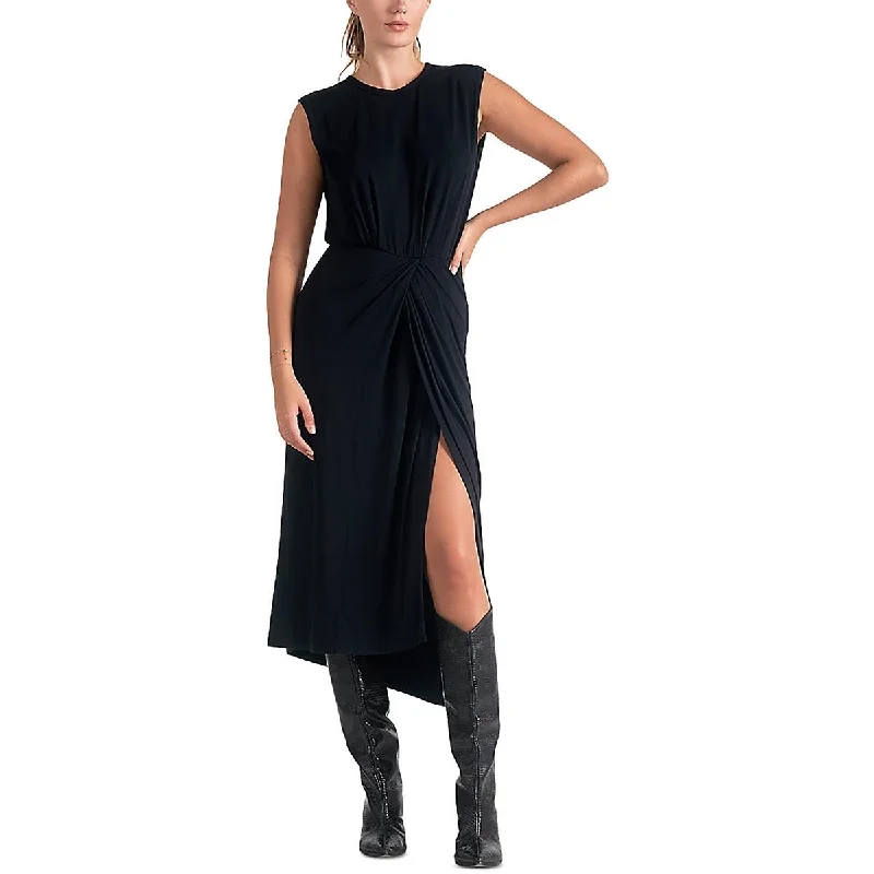 Big Discounts Elan Womens Tea Length Slit Midi Dress