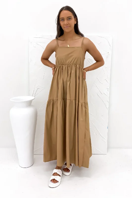 The Good Stuff Nell Maxi Dress Brown