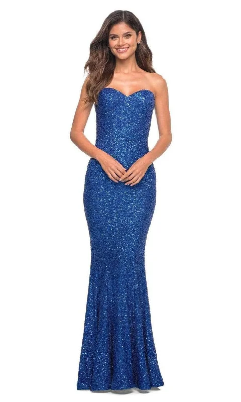 Outlet Clothing La Femme - 30714SC Sequined Sweetheart Neck Evening Gown