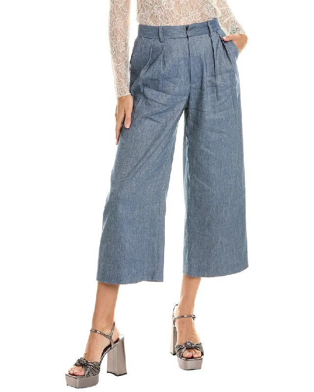 Trend Setting Wardrobe alice + olivia Pompey Linen-Blend Gaucho