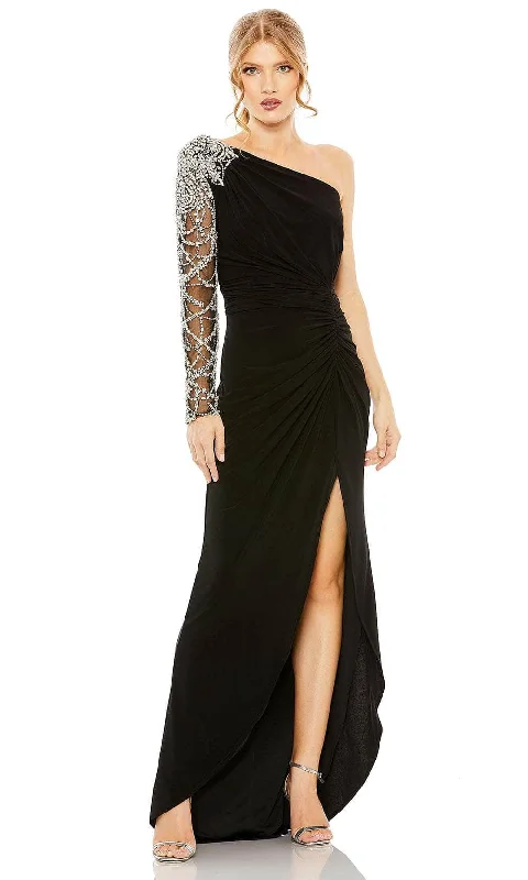 Daily Deals Mac Duggal 2215 - Rhinestone Sheer Sleeve Evening Gown