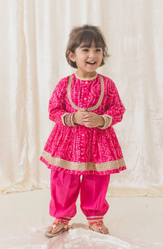 Style Streetwear Pre-Order - Baby Girls Baby Bandhani Twirl - Pink