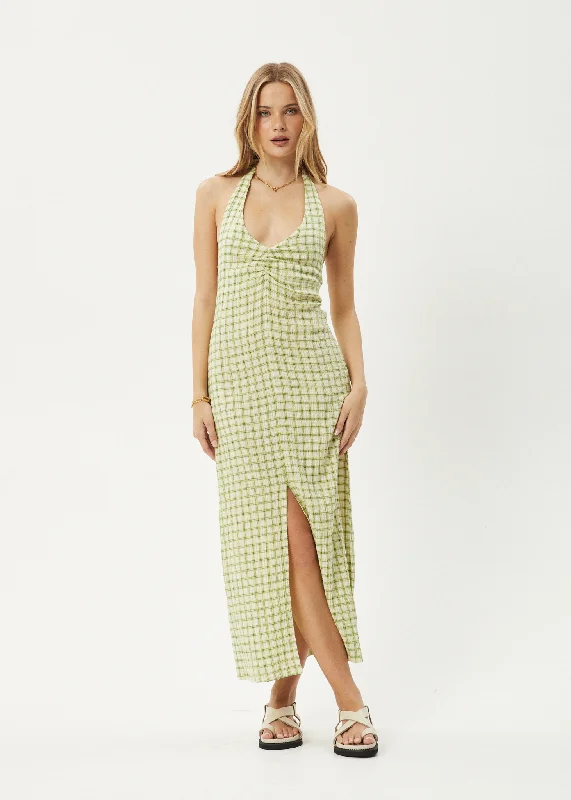 Must-Have Styles AFENDS Womens Darcy - Check Maxi Dress - Lemongrass Check