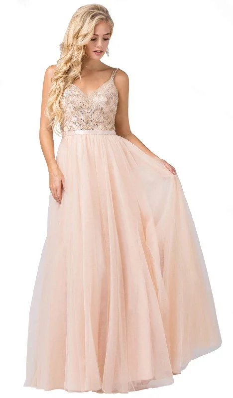 Rocker Chic Fashion Dancing Queen - 2519 Sleeveless Embroidered Bodice Tulle Gown