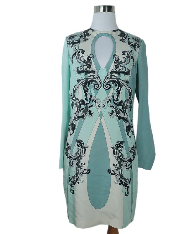 Stylish Women's Outfit Emilio Pucci Blue & White Print Silk Dress sz 4