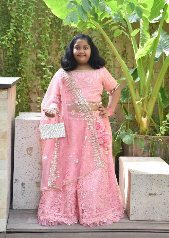 Chic & Cozy Collection Pre-Order - Pink Thread Lehenga Set for Girls
