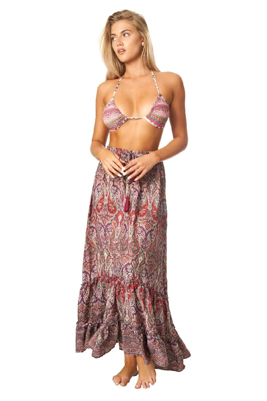 Save Big Boho Positano Inspired Floral Maxi Skirt