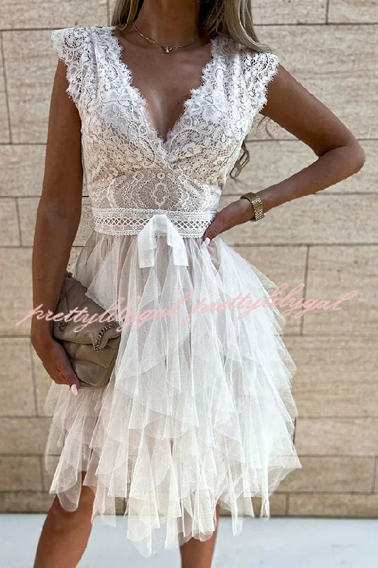 Trendy Outfits For Girls Infinite Beauty Lace Tulle Midi Dress