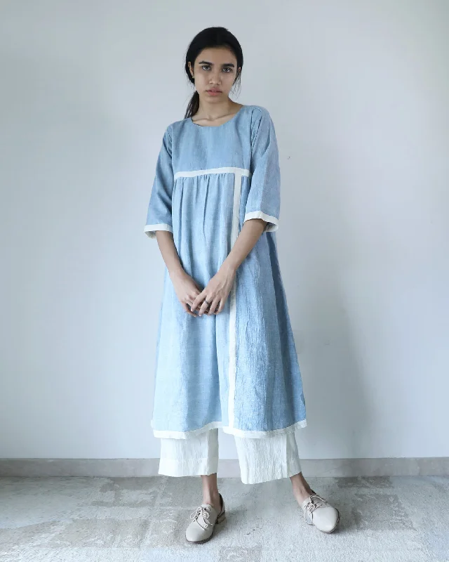 Casual Chic Powder Blue Organic Cotton Dress