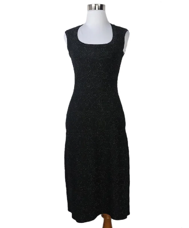 Trendy Women's Apparel for All Seasons Alaia Black Dress w/ Silver Print sz 2