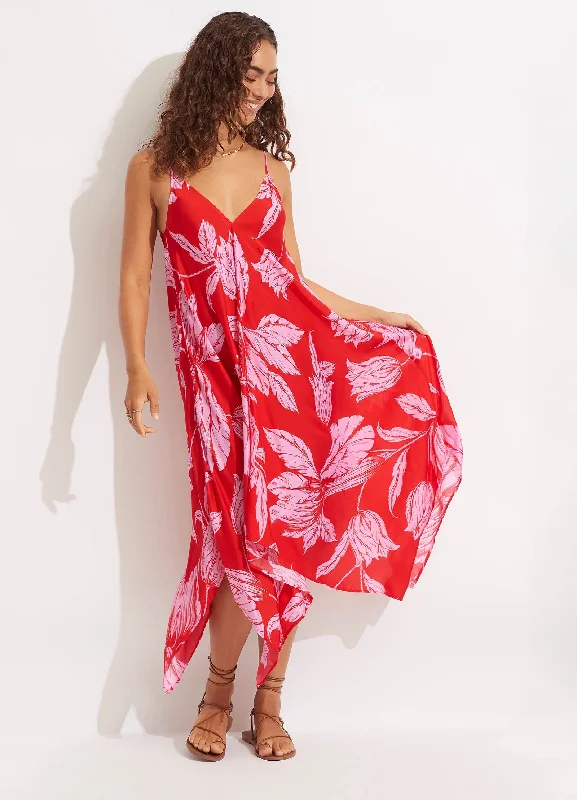 Trendy Looks On Sale Fleur De Bloom Scarf Dress - Chilli