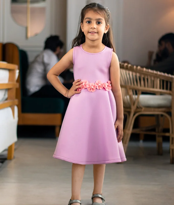 Quality Driven Apparel Pre-Order - Lilac Neoprene Dress  for Girls