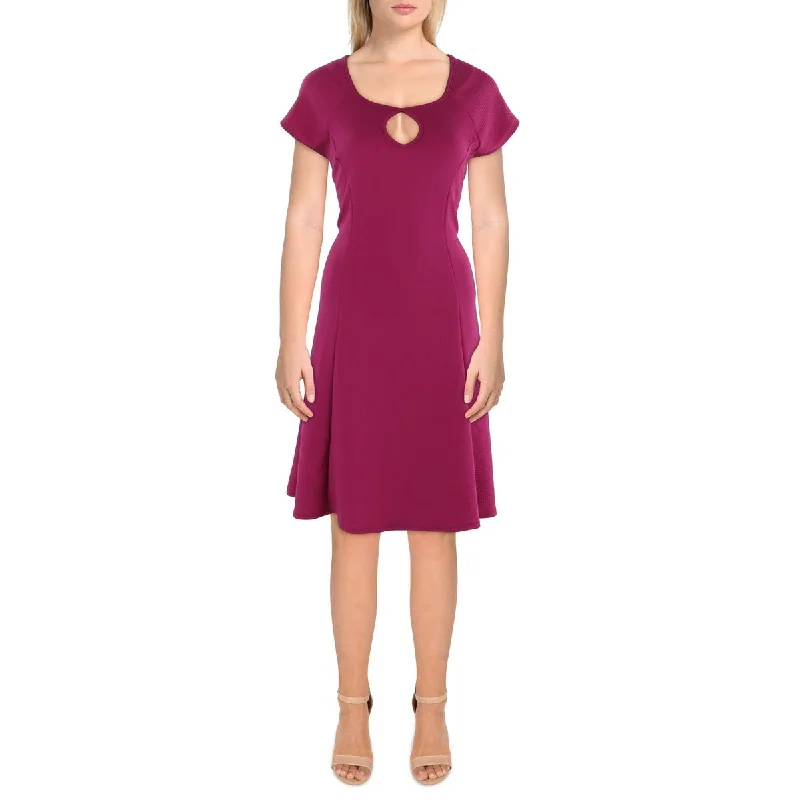 Athleisure Wear 24seven Comfort Apparel Womens Keyhole Knee Length Midi Dress
