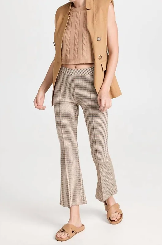 Quick Grab Deals Pull On Cropped Flare Pants In Multi Brown