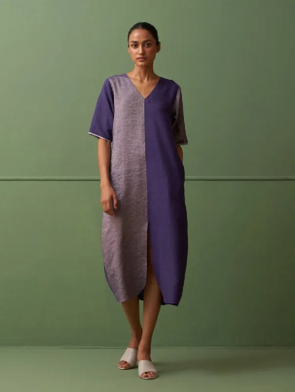 Sale Clearance Claire Metallic Linen Dress - Byzantium