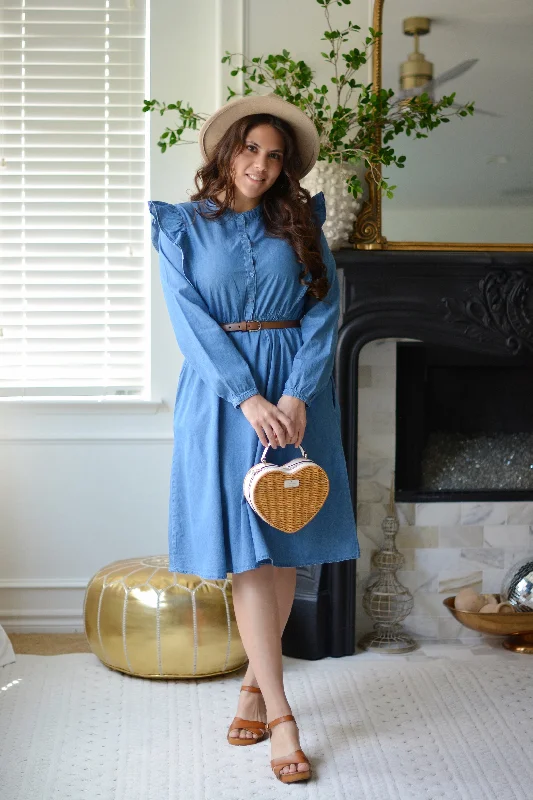 Casual Chic Alba Denim Midi Dress