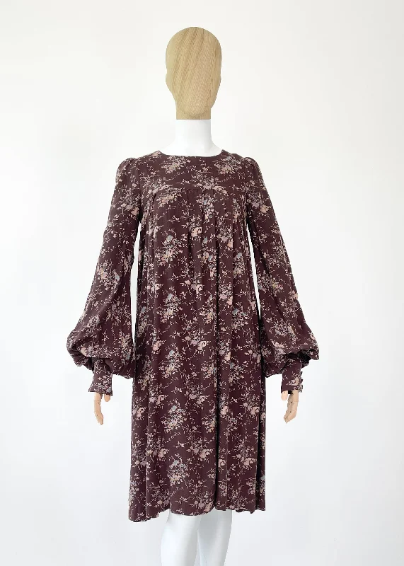 Hot Deals 1960s Biba Floral Dress with Matching Apron