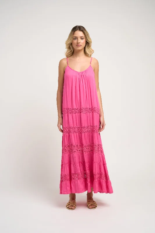New Arrival Discount Paola Dress Fuchsia