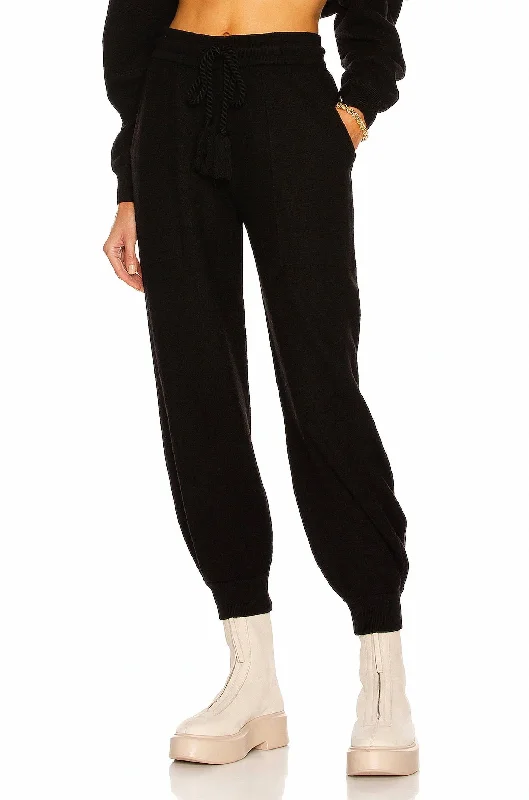 Boho Chic Fashion Alfie Boiled Knit Wool Jogger In Raven