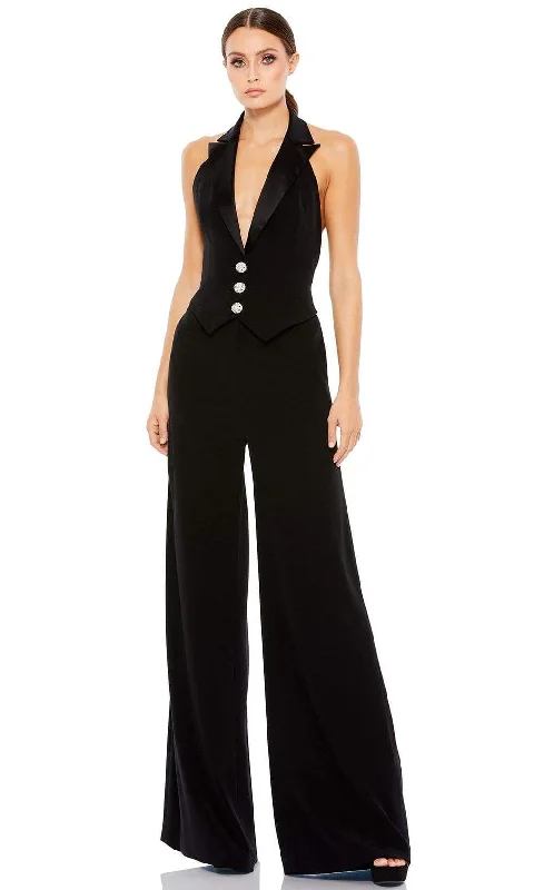 Cutting Edge Fashion Ieena Duggal 2643 - Plunging Neck Jumpsuit