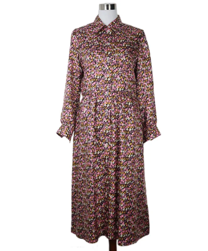 Clothes Woman A.P.C. Pink Floral Print Dress sz 6