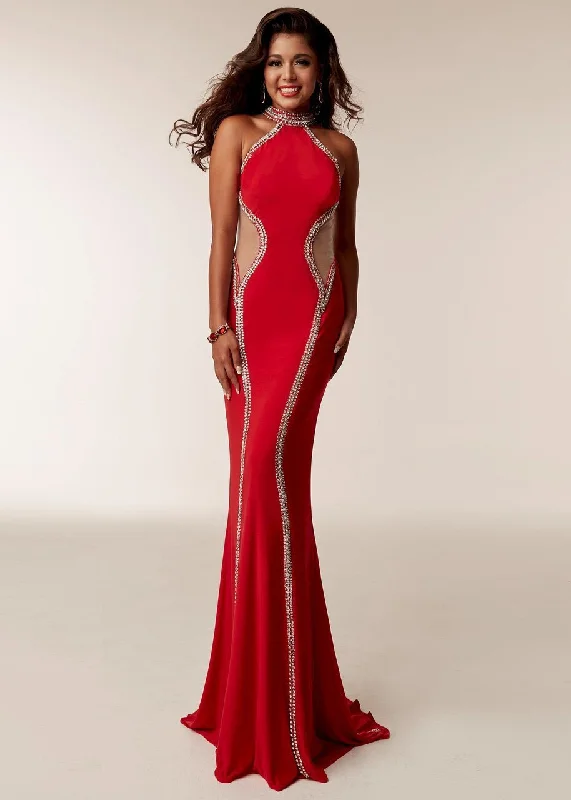 Flash Sale, Don't Miss Jasz Couture - 6208 High Halter Contoured Jewel-Trimmed Panel Gown Flash Sale, Don't Miss Jasz Couture - 6208 High Halter Contoured Jewel-Trimmed Panel Gown