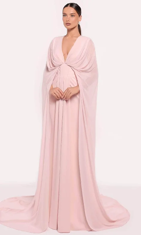 Best Deals Of The Season Tarik Ediz 98885 - Drape Caped Evening Gown