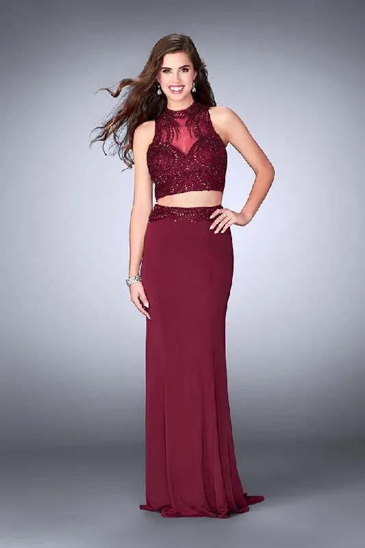 Elegant Women’s Clothing Online La Femme Gigi - 24051 Two-Piece Bead-Crusted Illusion Long Evening Gown Elegant Women’s Clothing Online La Femme Gigi - 24051 Two-Piece Bead-Crusted Illusion Long Evening Gown