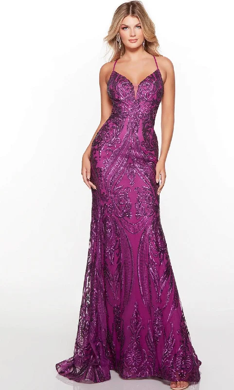 Women's Urban Fashion Alyce Paris 61424 - Sequin Motif Prom Gown