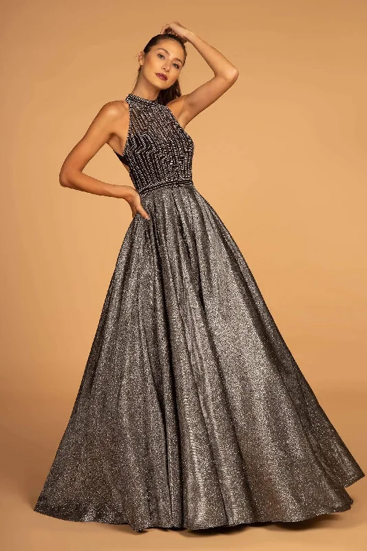 Discount Price GLS by Gloria - GL2631 Glitter High Neck Evening Gown