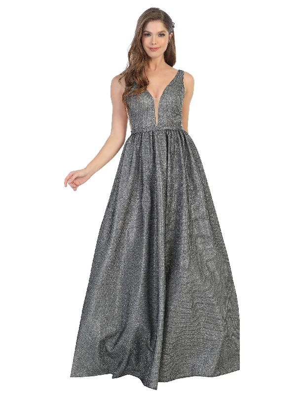 Massive Savings Prom Long Sleeveless Formal Metallic Ball Gown