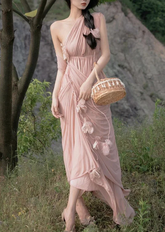 Women’s Clothing for All Occasions Fashion Pink Asymmetrical Patchwork Floral Elastic Waist Maxi Dress Summer Women’s Clothing for All Occasions Fashion Pink Asymmetrical Patchwork Floral Elastic Waist Maxi Dress Summer