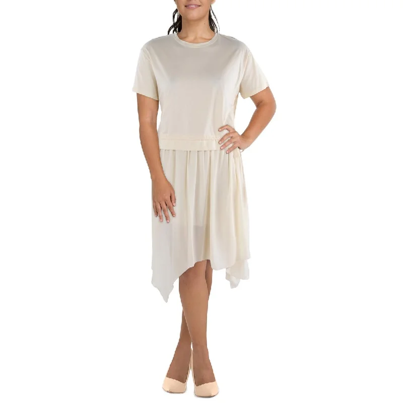 Sophisticated Style Madonna & Co. Womens Linen Sholder Sleees Midi Dress