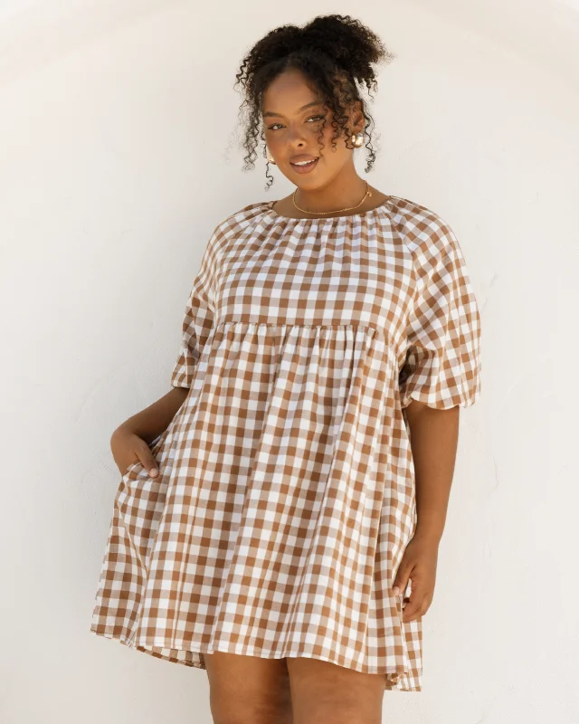 Unbeatable Prices Edie Mini Dress | Brown Gingham