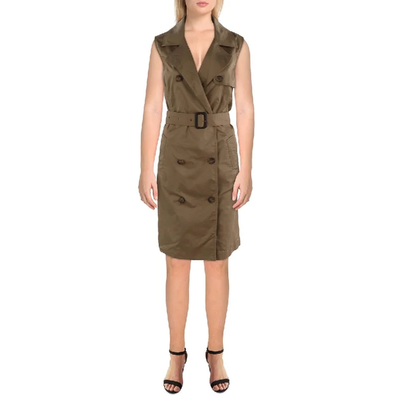 Premium Fabrics Lauren Ralph Lauren Womens Twill Double Breasted Midi Dress