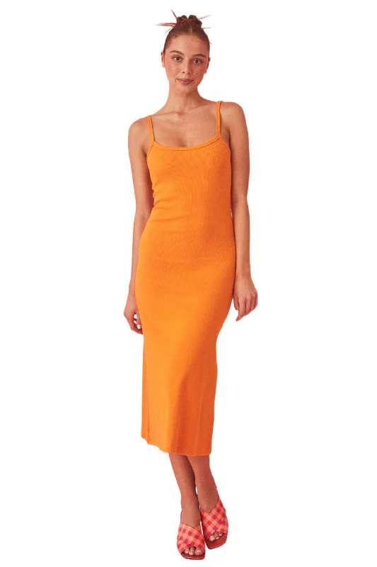 Clothing For Women SUMMI SUMMI Womens A-Line Midi Dress Tangerine