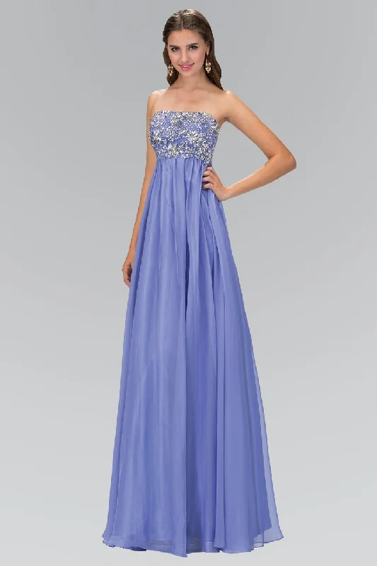 Casual Chic Clothing Elizabeth K - GL1069 Strapless Ornate Chiffon Empire Gown